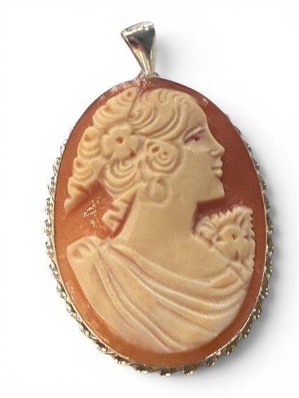 Pendant Mandile 1922 Woman Cammei  in Silver Conchiglia 2MCICM236.2 - 2MCICM236.2
